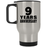 9th Anniversary 9 Years - Silver Travel Mug