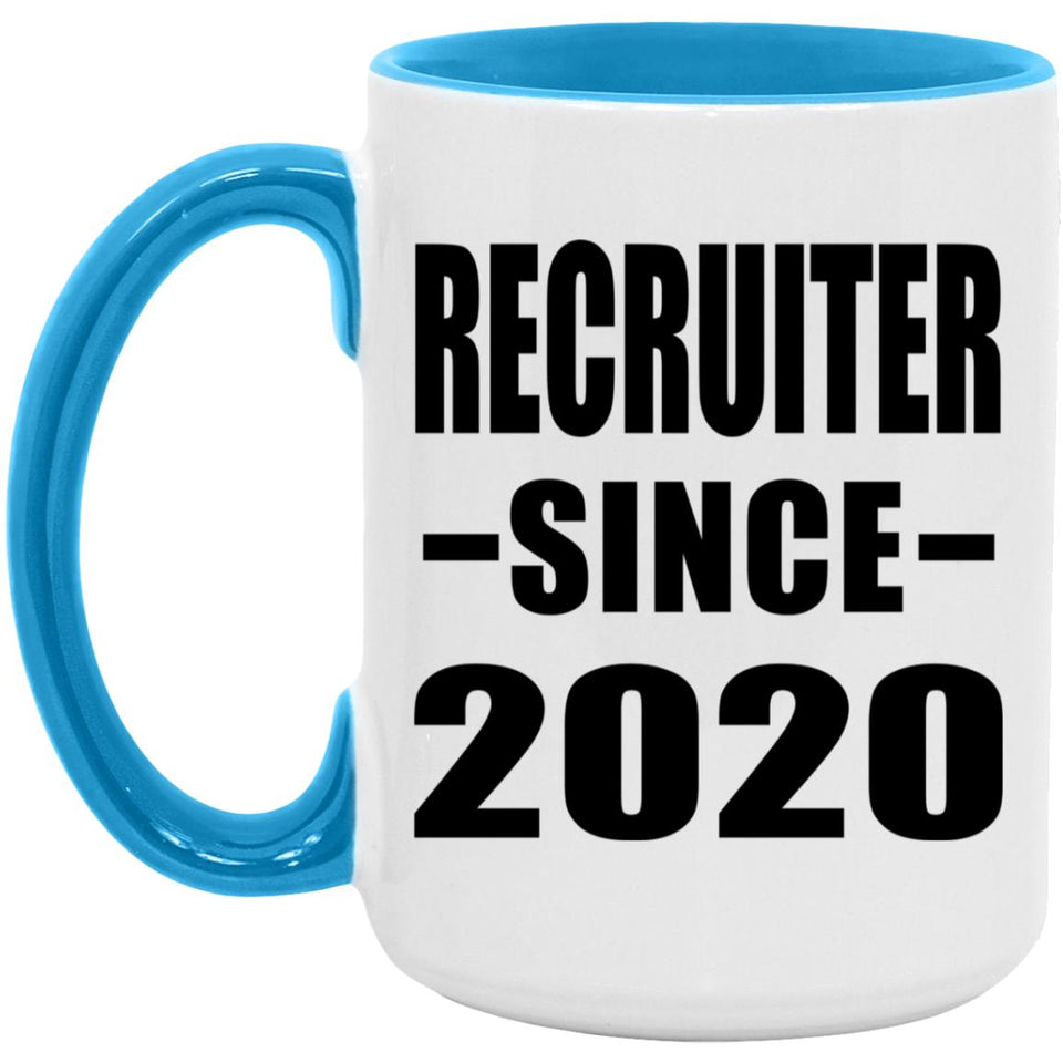 Recruiter Since 2020 - 15oz Accent Mug Blue