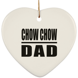 Chow Chow Dad - Heart Ornament