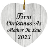 First Christmas As Mother In Law 2023 - Heart Ornament F