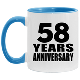58th Anniversary 58 Years - 11oz Accent Mug Blue