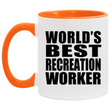World's Best Recreation Worker - 11oz Accent Mug Orange