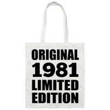 43rd Birthday Original 1981 Limited Edition - Tote Bag White