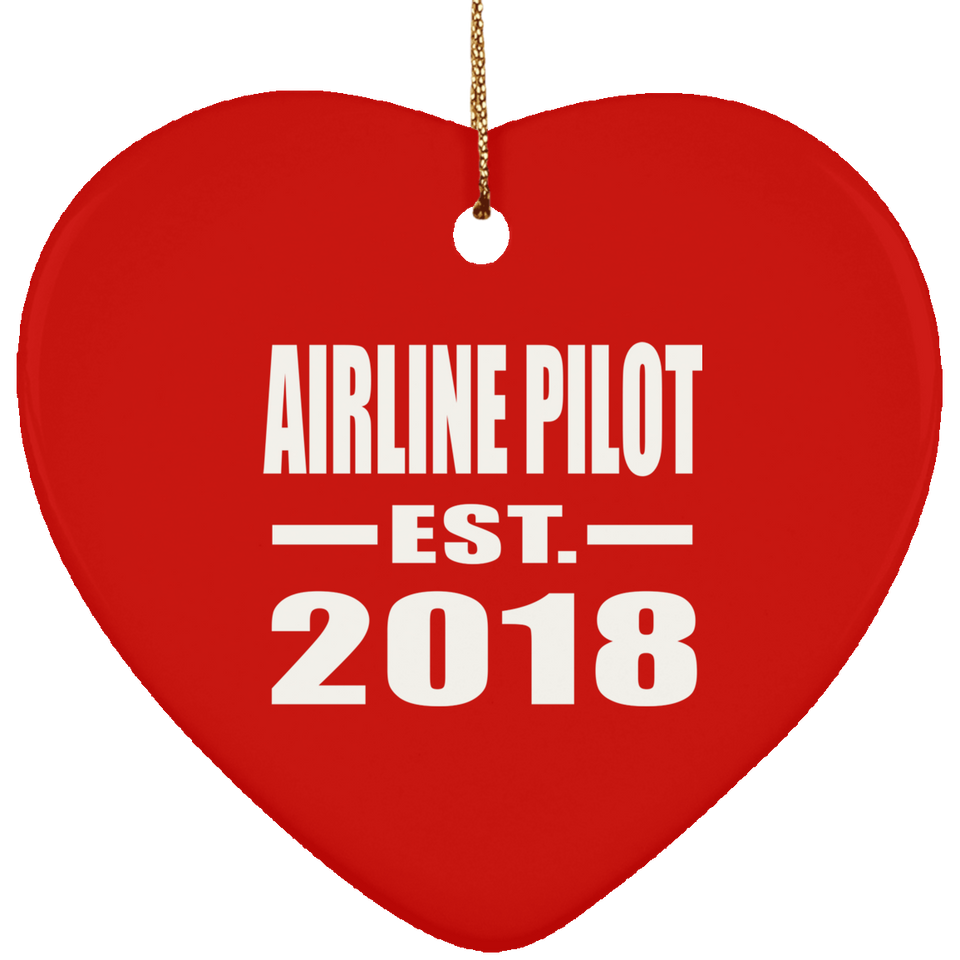 Airline Pilot Established EST. 2018 - Heart Ornament
