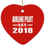 Airline Pilot Established EST. 2018 - Heart Ornament