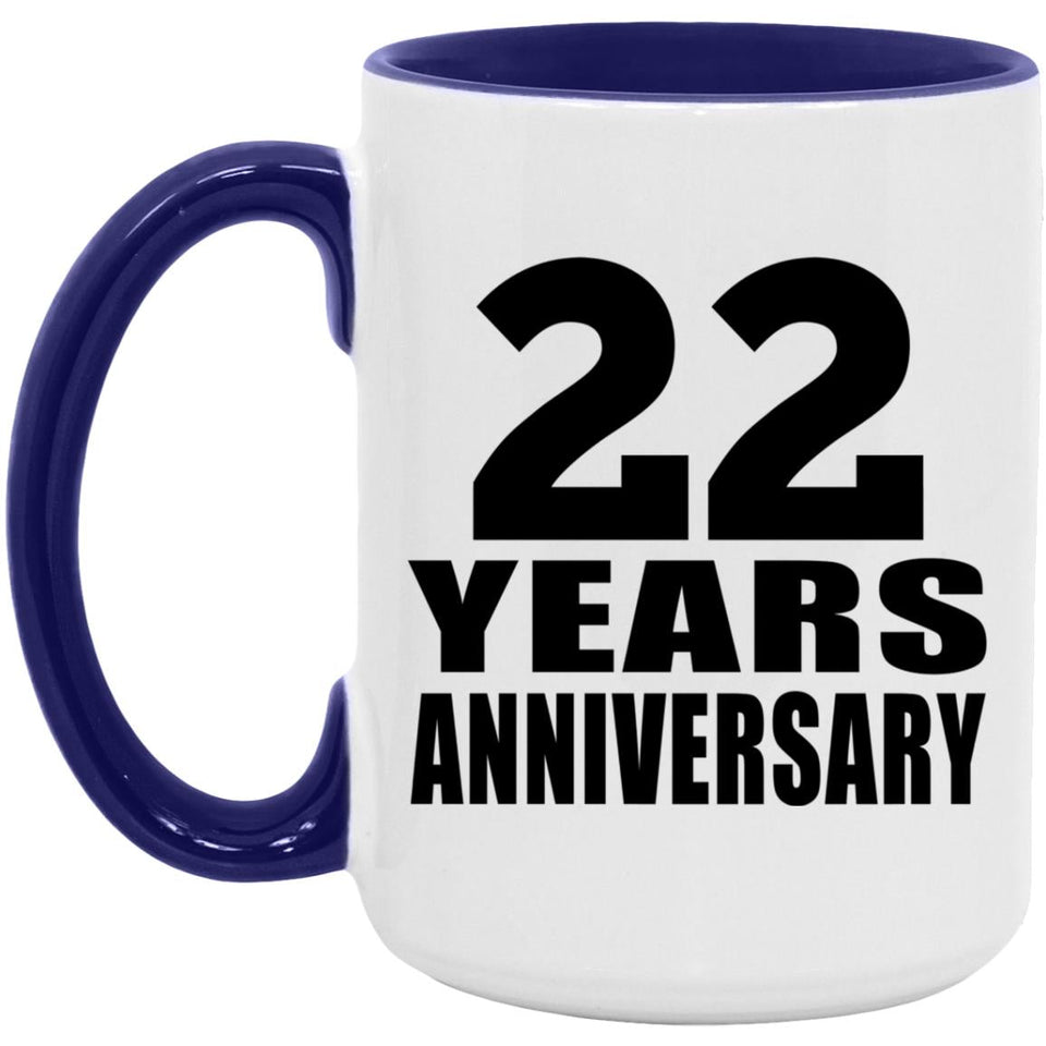 22nd Anniversary 22 Years Anniversary - 15oz Accent Mug Purple