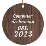 Computer Technician Established Est. 2023 - Circle Ornament D