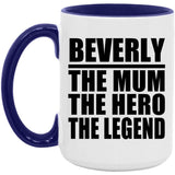 Beverly The Mum The Hero The Legend - 15oz Accent Mug Purple