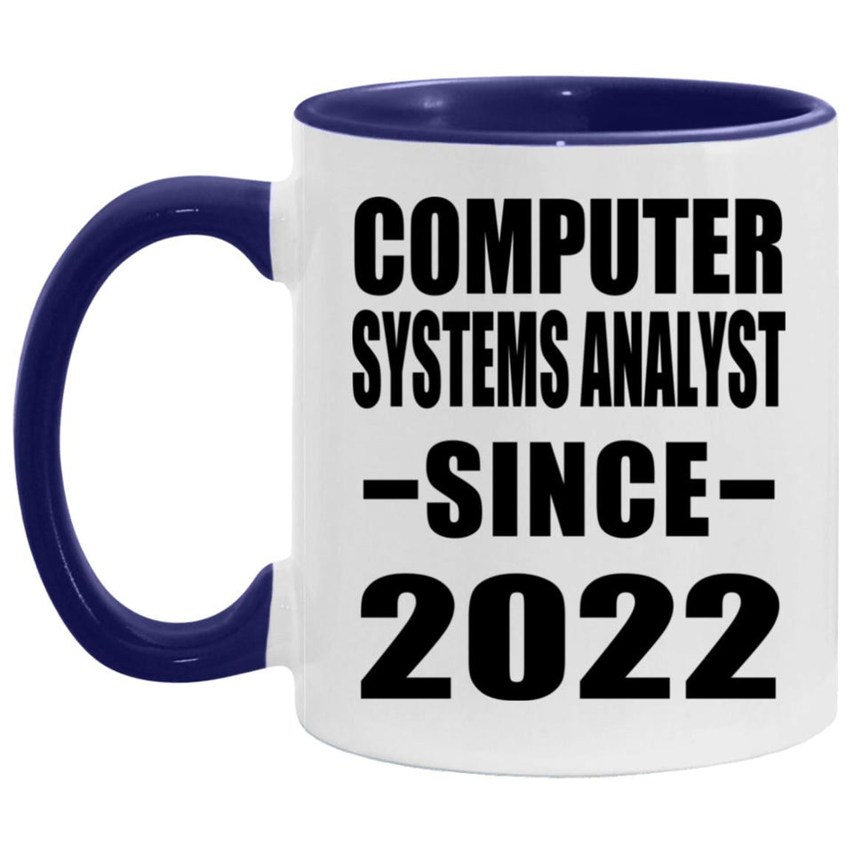Computer Systems Analyst Since 2022 - 11oz Accent Mug Purple