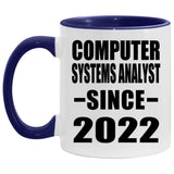 Computer Systems Analyst Since 2022 - 11oz Accent Mug Purple