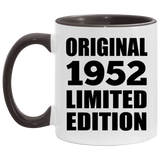 72nd Birthday Original 1952 Limited Edition - 11oz Accent Mug Black