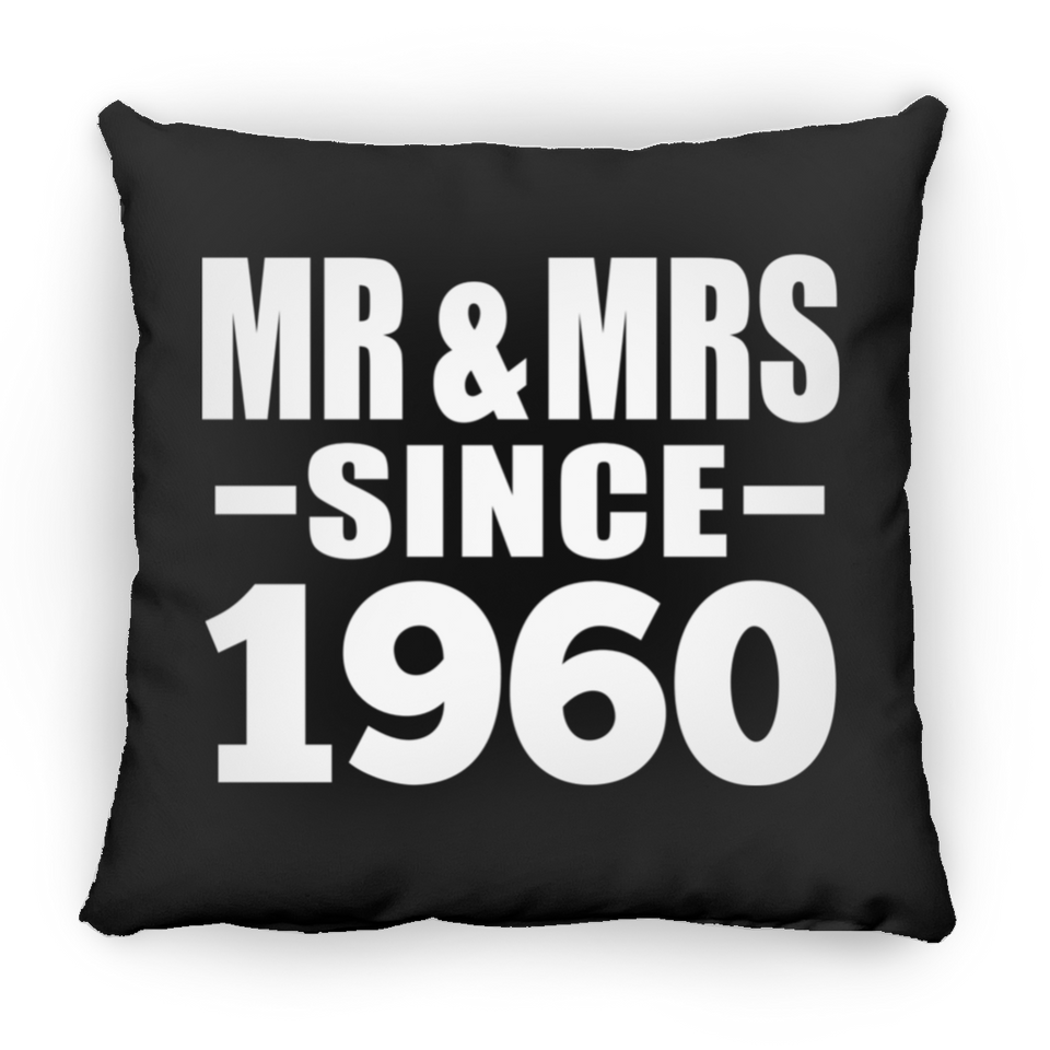 64th Anniversary Mr & Mrs Since 1960 - Throw Pillow Black