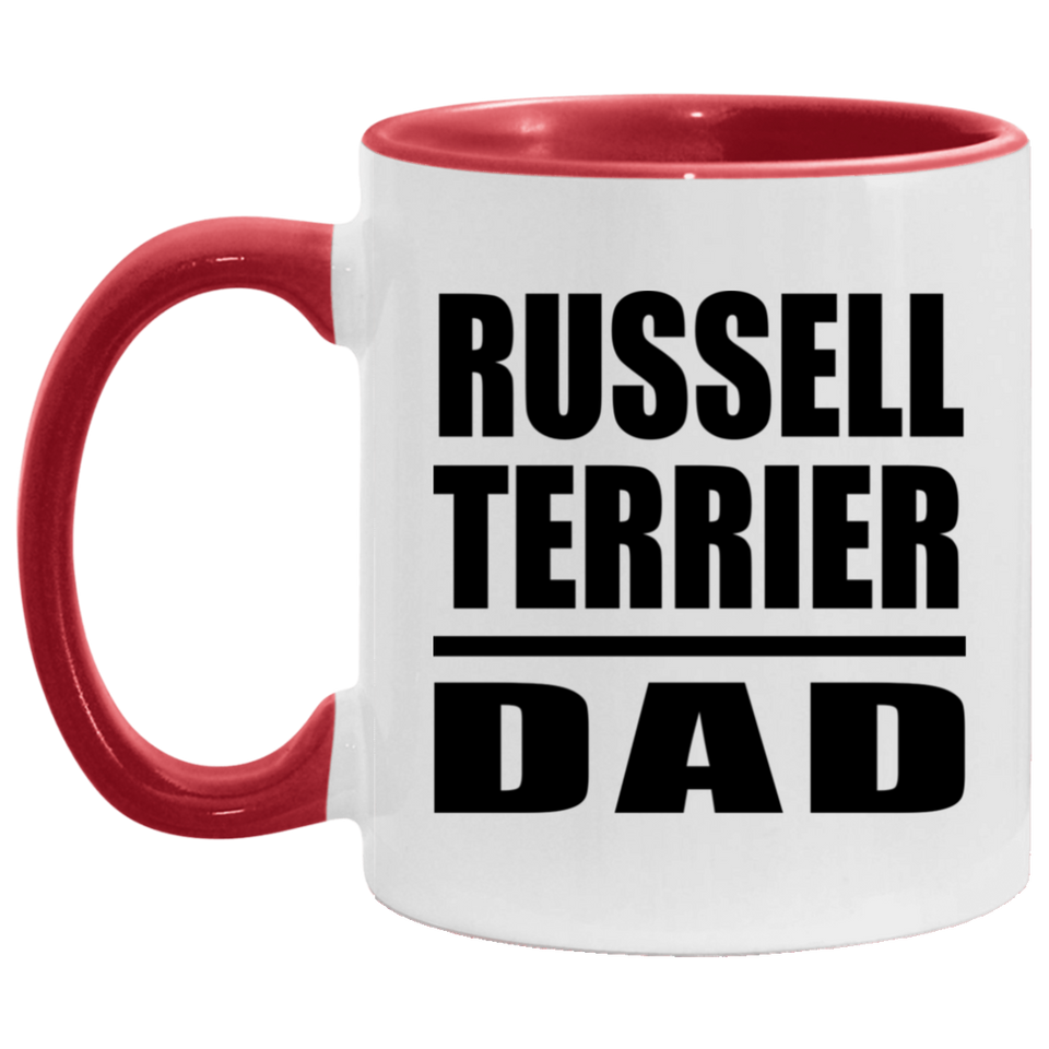 Russell Terrier Dad - 11oz Accent Mug Red