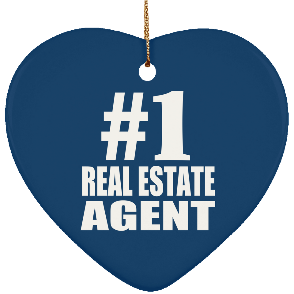 Number One #1 Real Estate Agent - Heart Ornament