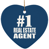 Number One #1 Real Estate Agent - Heart Ornament