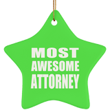 Most Awesome Attorney - Star Ornament