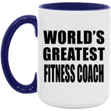 World's Greatest Fitness Coach - 15oz Accent Mug Purple