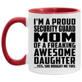 Proud Security Guard Mom Of Awesome Daughter - 11oz Accent Mug Red
