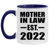 Mother In Law Established Est. 2022 - 11oz Accent Mug Purple