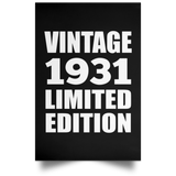 93rd Birthday Vintage 1931 Limited Edition - Poster Portrait