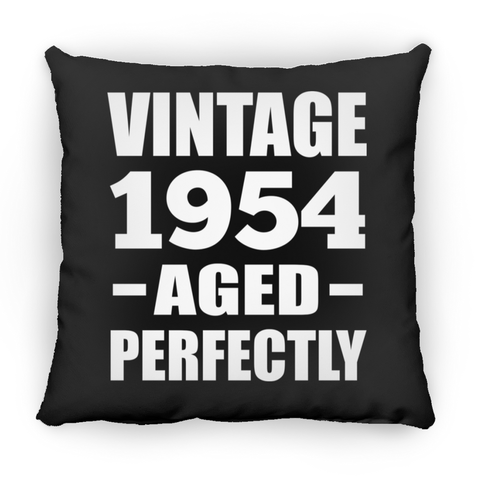 70th Birthday Vintage 1954 Aged Perfectly - Throw Pillow Black