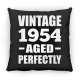 70th Birthday Vintage 1954 Aged Perfectly - Throw Pillow Black