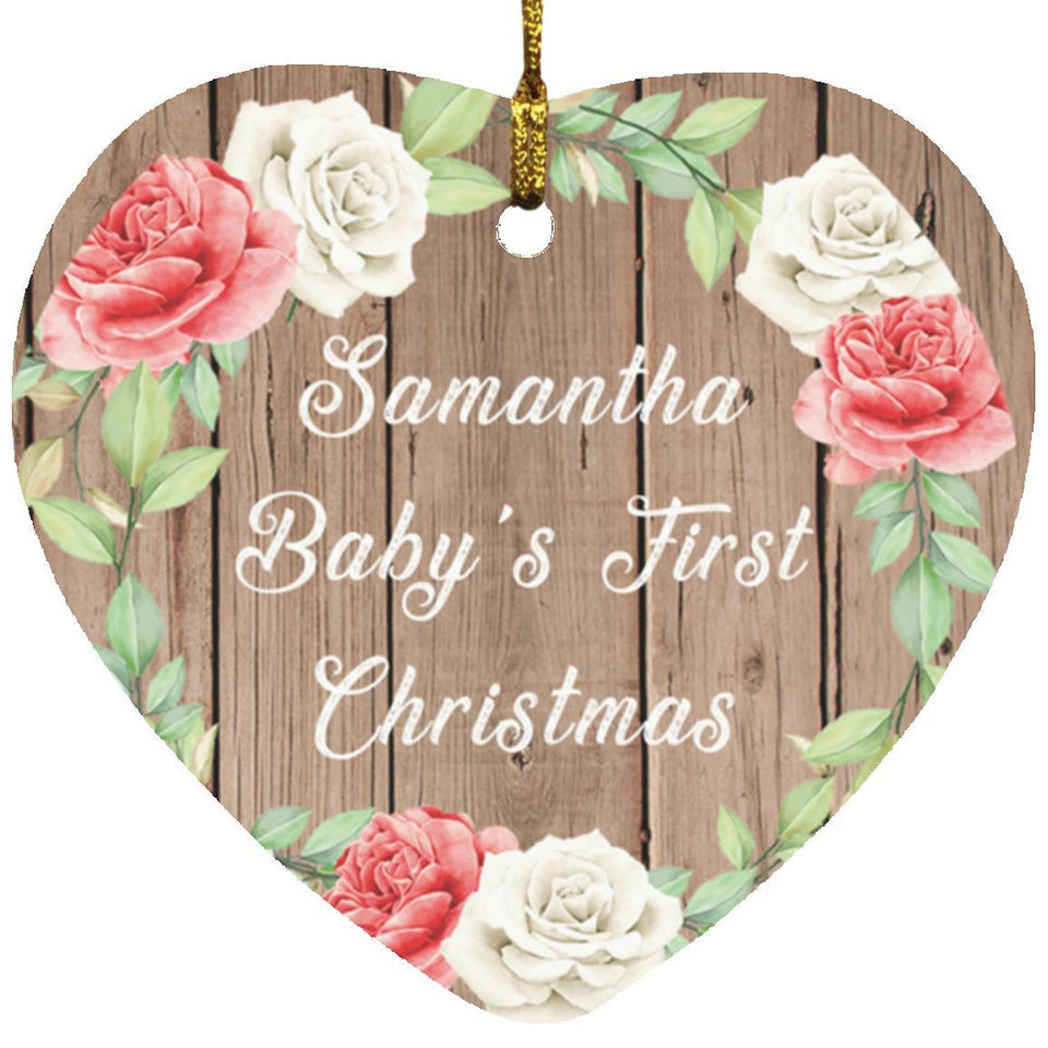 Samantha Baby's First Christmas - Heart Ornament B