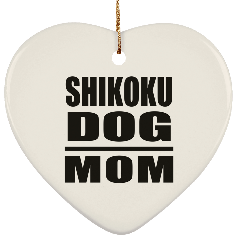 Shikoku Dog Mom - Heart Ornament