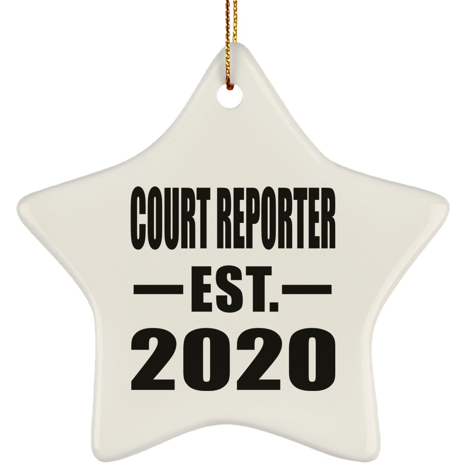Court Reporter Established EST. 2020 - Star Ornament