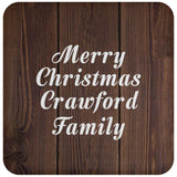 Merry Christmas Crawford Family - Drink Coaster D