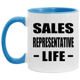 Sales Representative Life - 11oz Accent Mug Blue