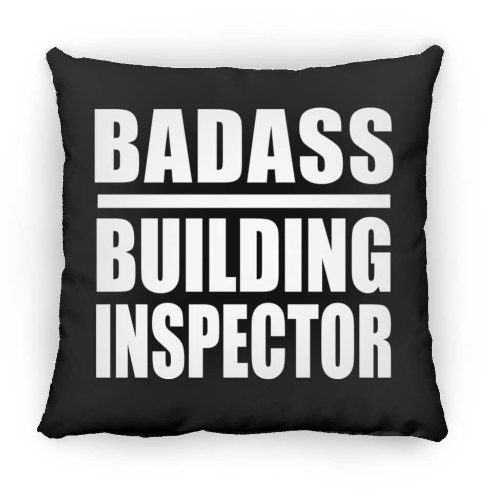 Badass Building Inspector - Throw Pillow Black