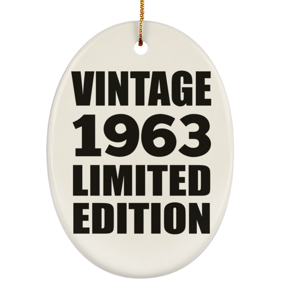 61st Birthday Vintage 1963 Limited Edition - Oval Ornament