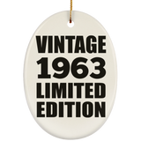 61st Birthday Vintage 1963 Limited Edition - Oval Ornament