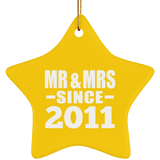 13th Anniversary Mr & Mrs Since 2011 - Star Ornament