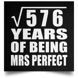 24th Anniversary Square Root of 576 Years of Mrs Perfect - Poster Square