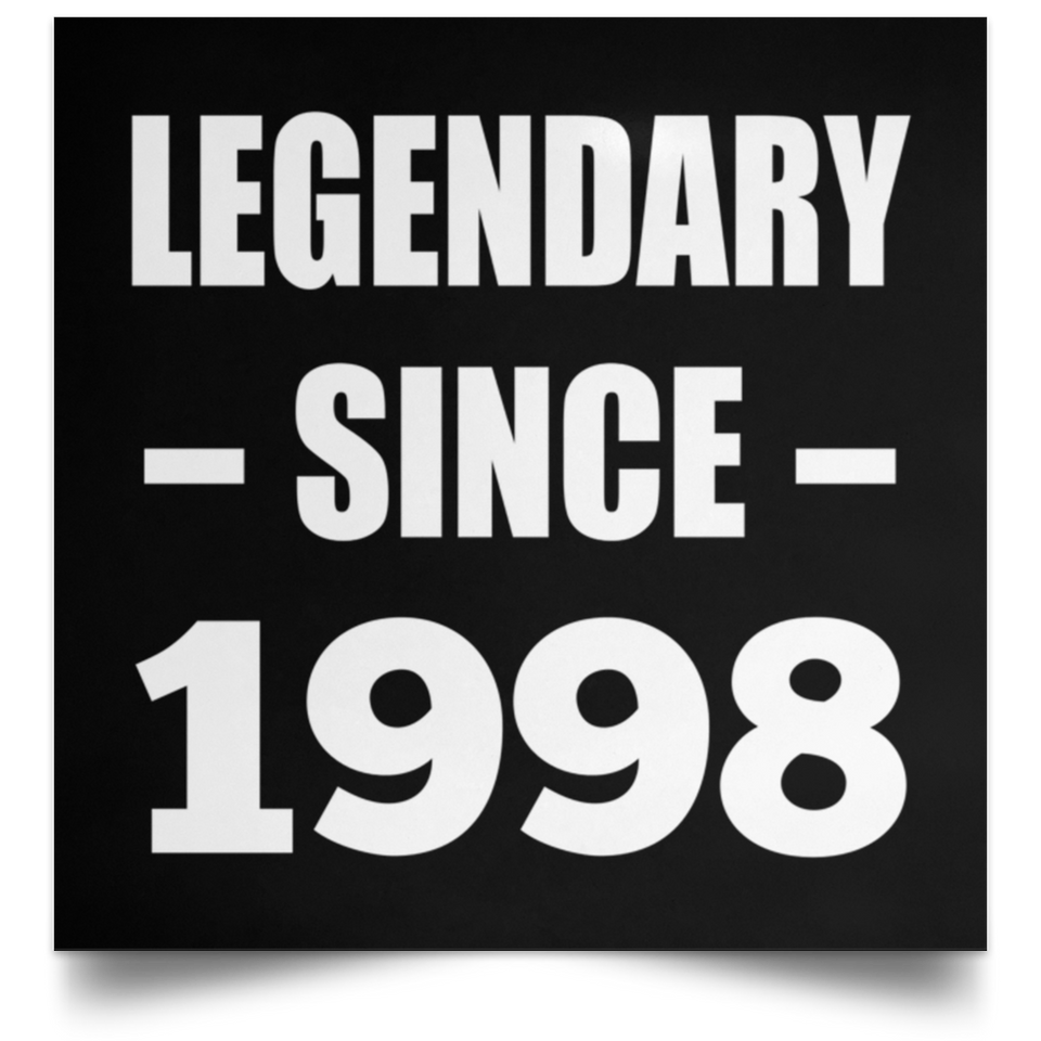 26th Birthday Legendary Since 1998 - Poster Square