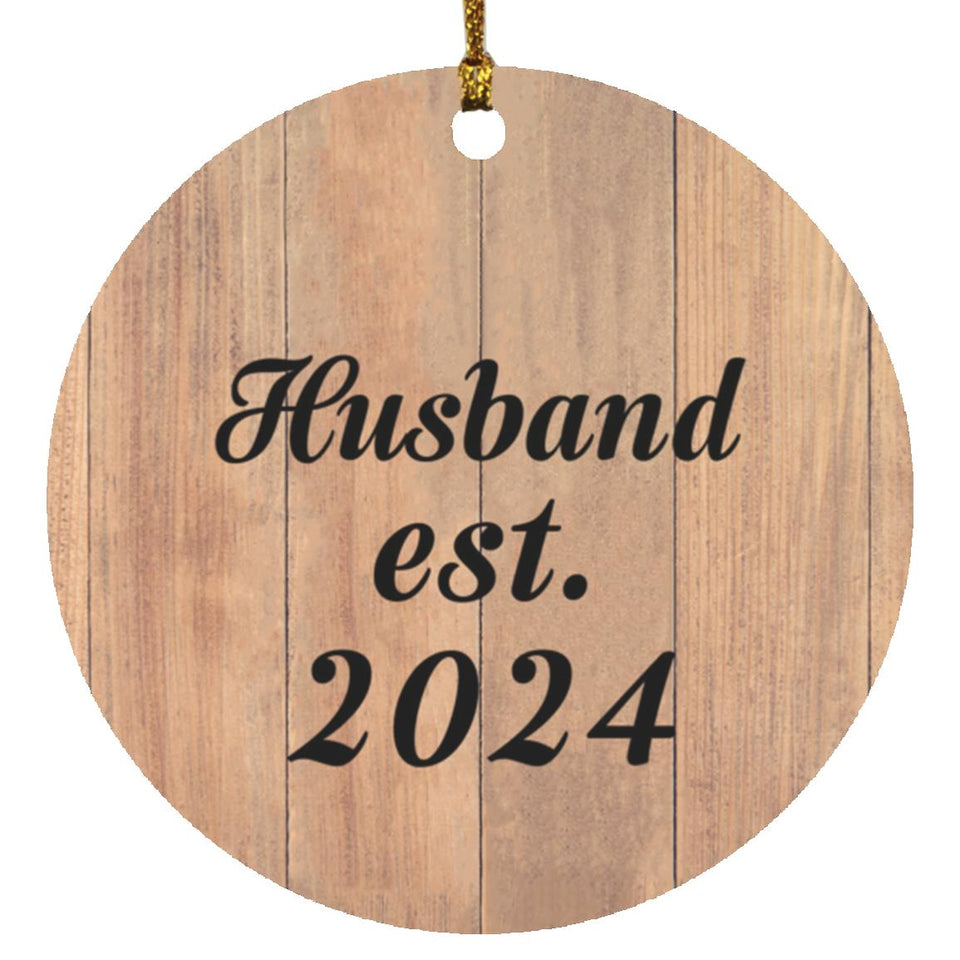 Husband Established EST. 2024 - Circle Ornament C