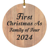 First Christmas As Family Of Four 2024 - Circle Ornament C