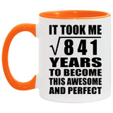 29th Birthday Took Square Root of 841 Years To Awesome - 11oz Accent Mug Orange