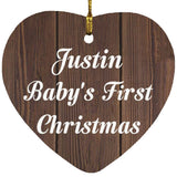 Justin Baby's First Christmas - Heart Ornament D