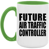 Future Air Traffic Controller - 15oz Accent Mug Green