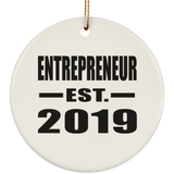 Entrepreneur Established EST. 2019 - Circle Ornament