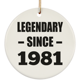 43rd Birthday Legendary Since 1981 - Circle Ornament