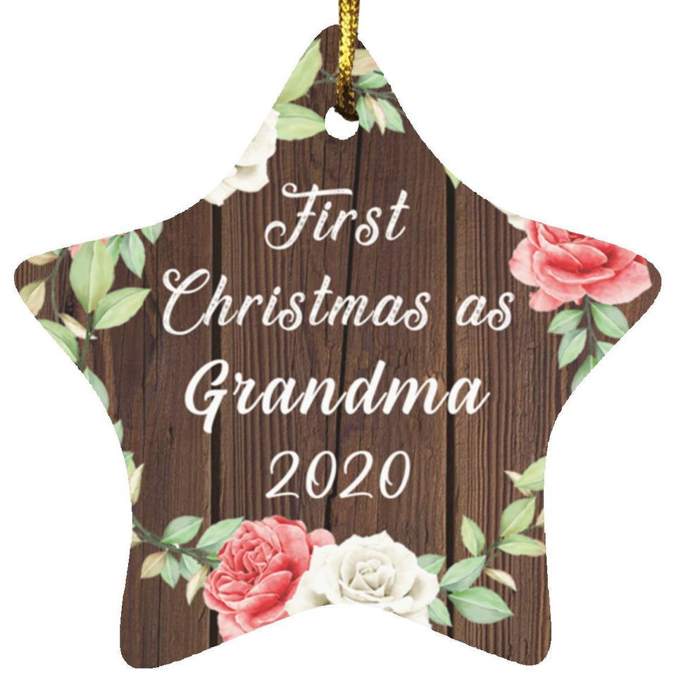 First Christmas As Grandma 2020 - Star Ornament A
