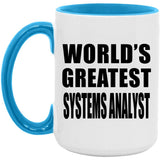 World's Greatest Systems Analyst - 15oz Accent Mug Blue