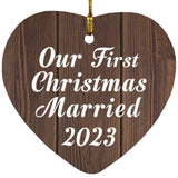 Our First Christmas Married 2023 - Heart Ornament D