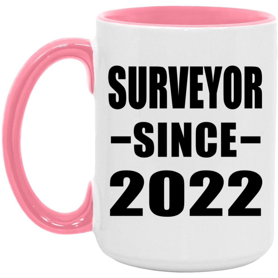 Surveyor Since 2022 - 15oz Accent Mug Pink