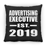 Advertising Executive Established EST. 2019 - Throw Pillow Black