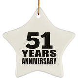 51st Anniversary 51 Years - Star Ornament